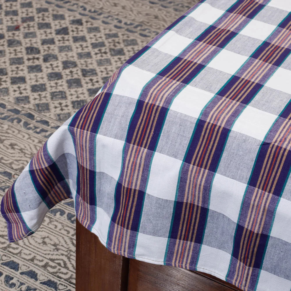 Multicolor - Mangalagiri Handloom Cotton Single Bed Cover (84 x 59 in) - Image 3
