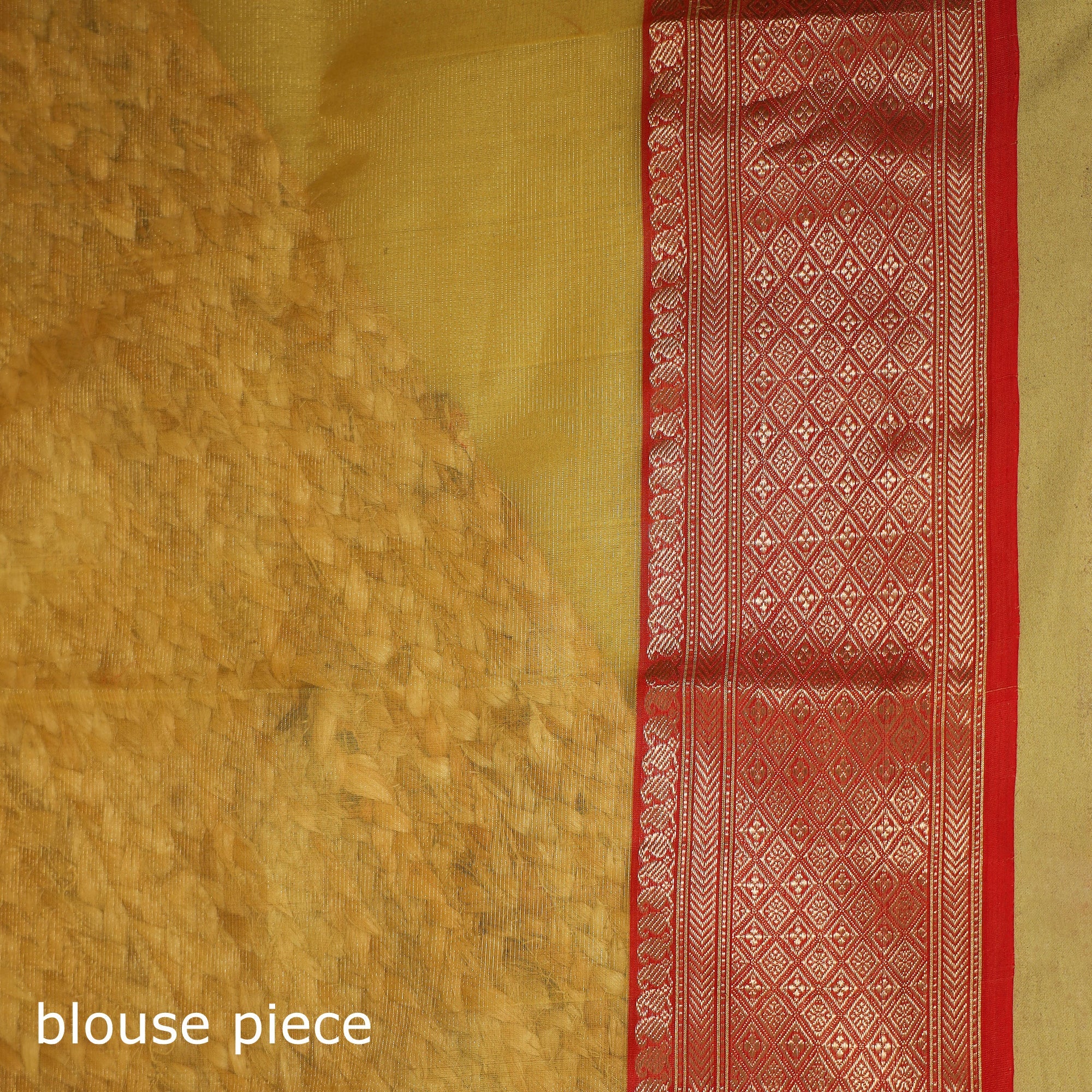 Yellow - Traditional Tissue Zari Handloom Buti Katan Chanderi Silk Saree 03 - Image 5