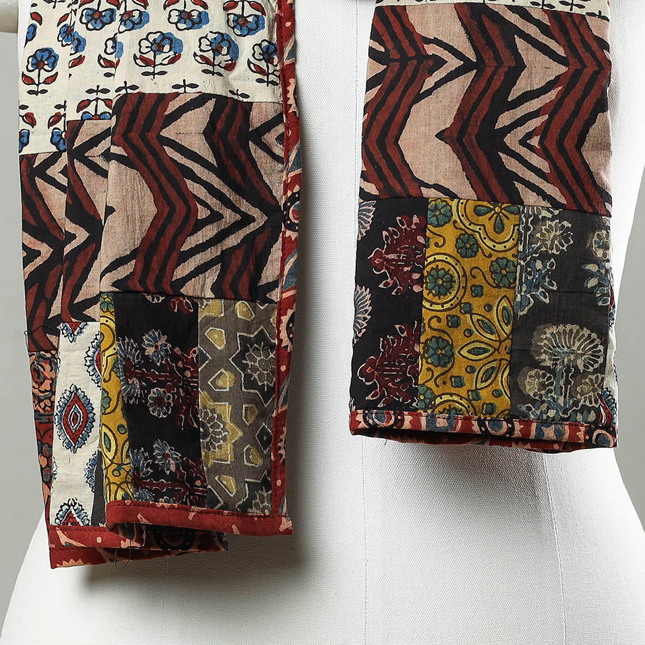 Multicolor - Patchwork Cotton Stole in Ajrakh Block Prints 29 - Image 3