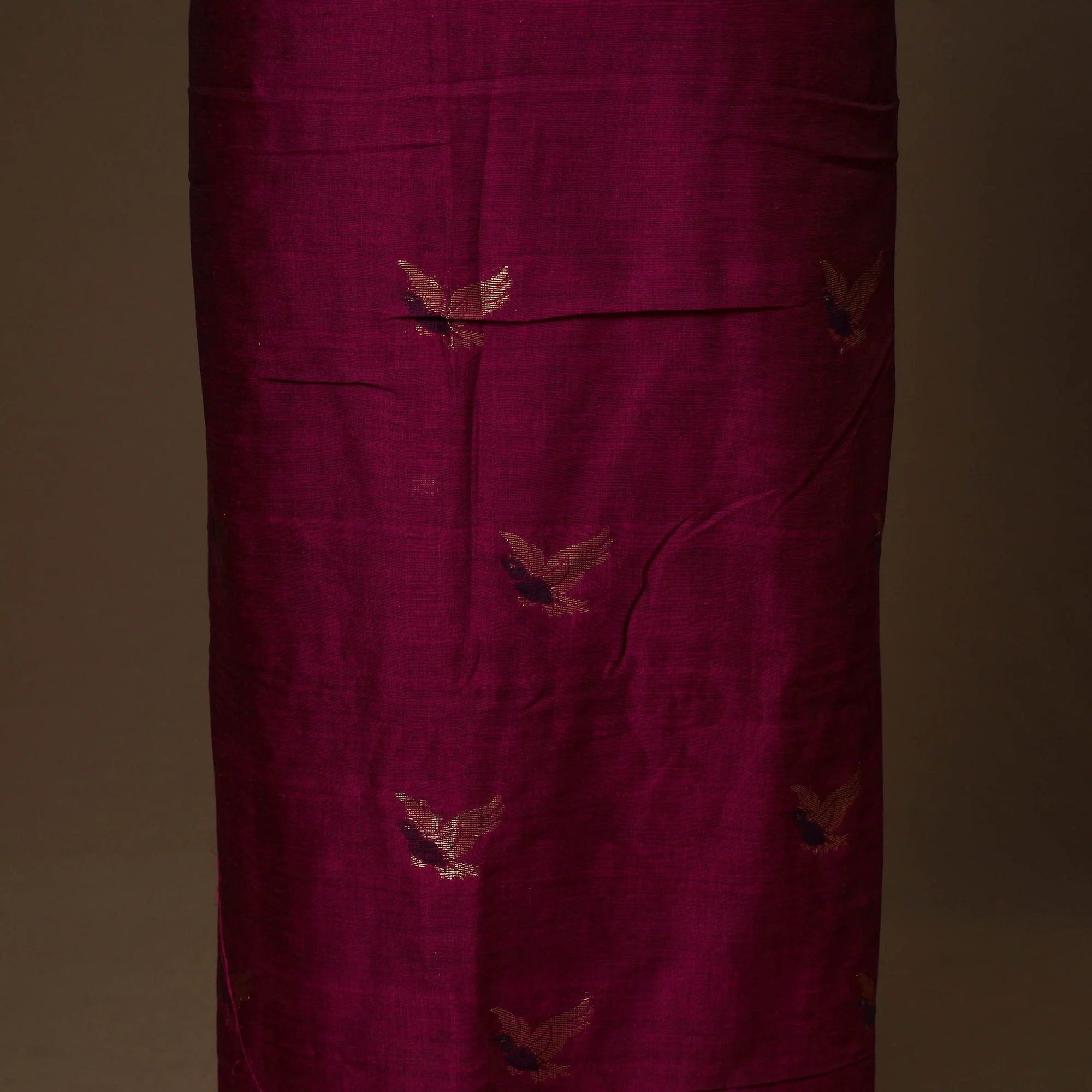 Purple - 2pc Handloom Cotton Unstitched Phulia Jamdani Dress Material 02 - Image 4