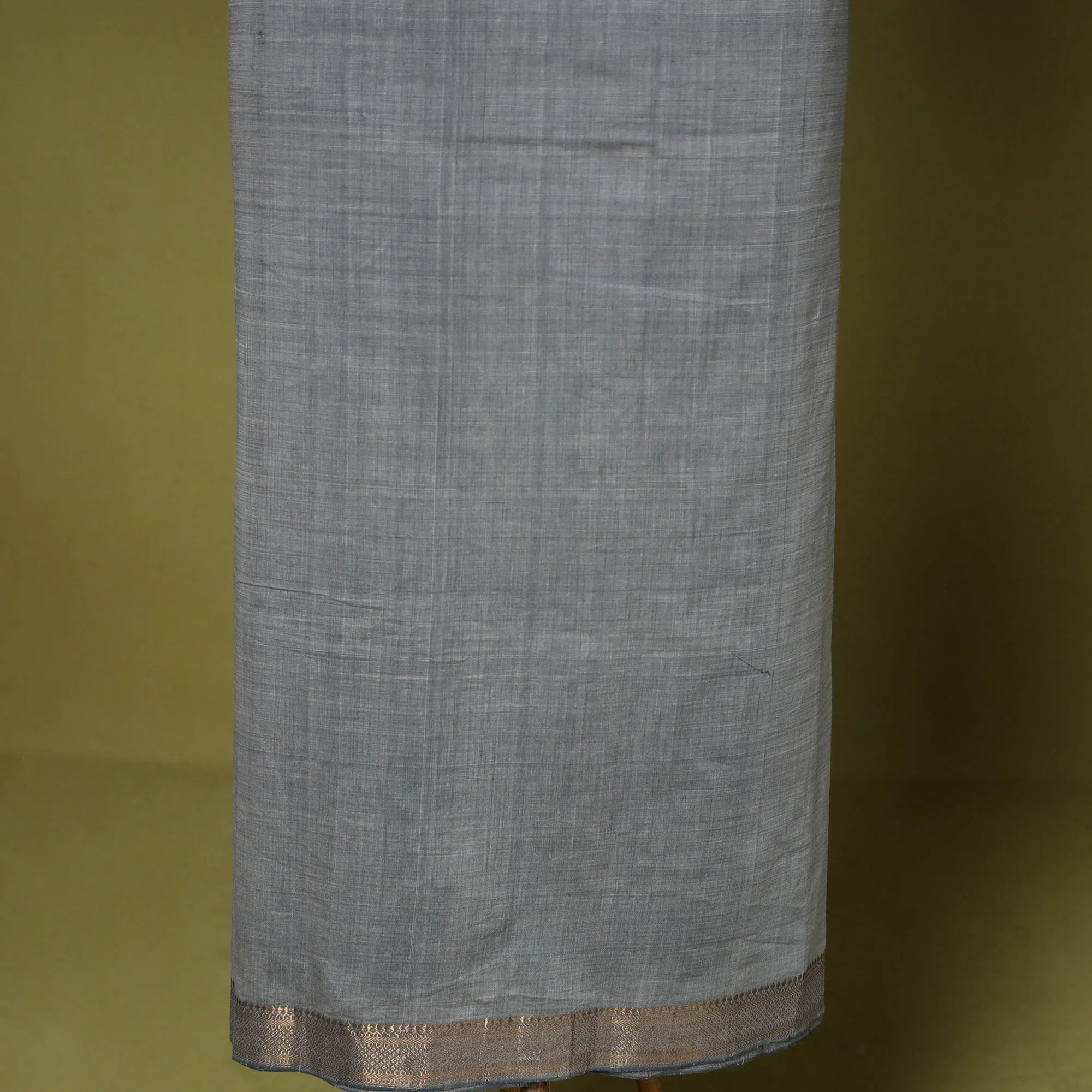 2pc Unstitched Mangalagiri Dress Material with Jewellery Set 27 - Image 6