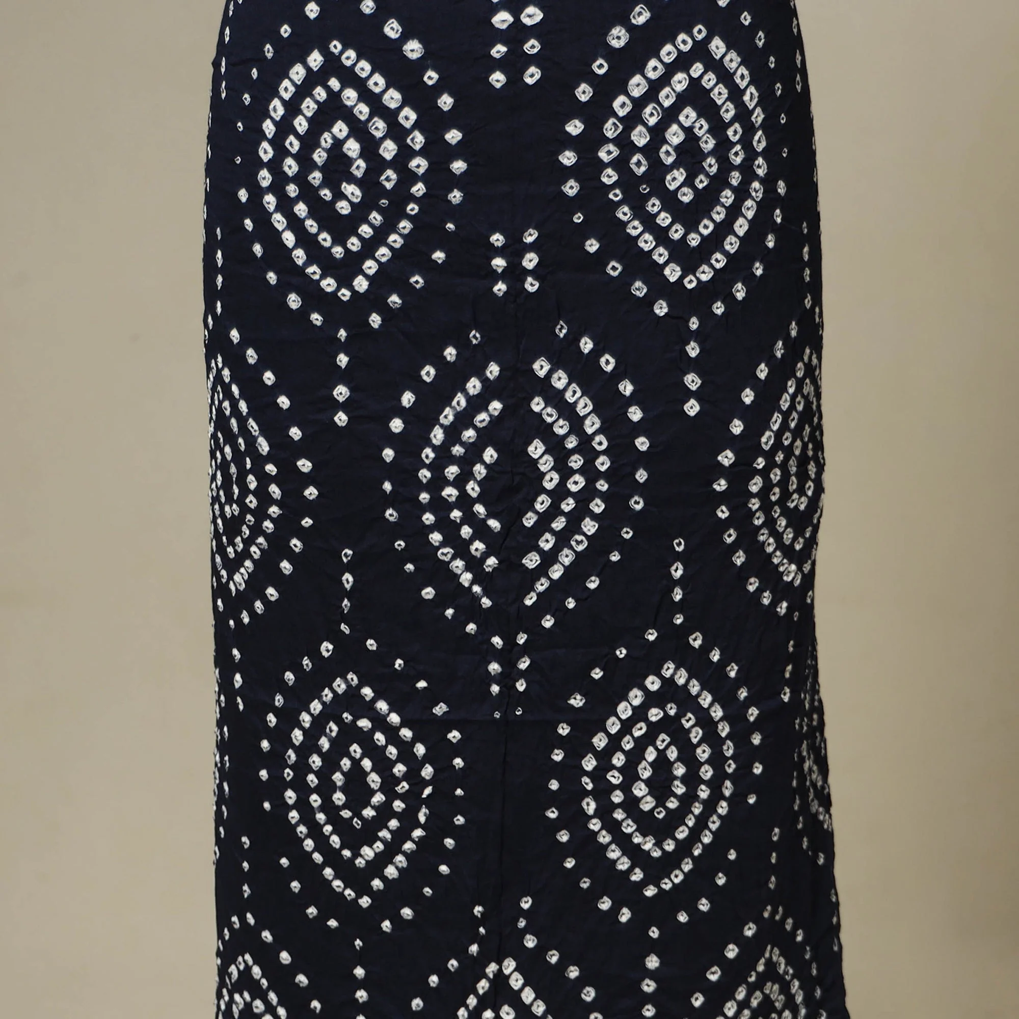 Blue - 3pc Kutch Tie-Dye Satin Cotton Unstitched Bandhani Dress Material 29 - Image 6