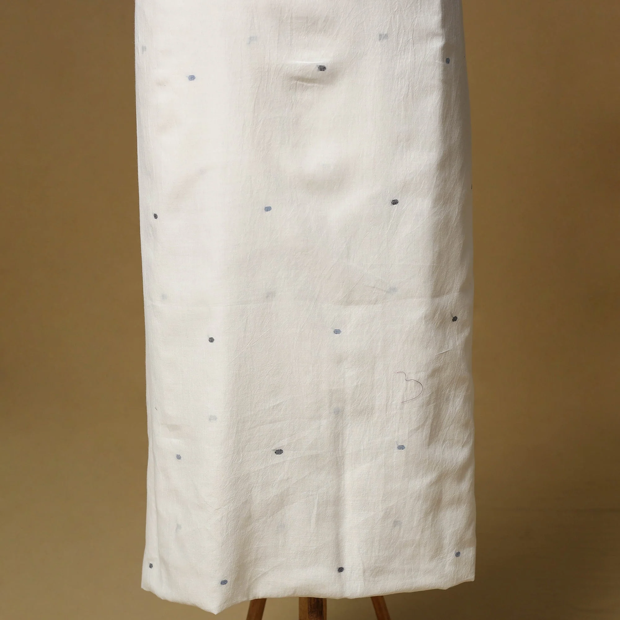 White - Handloom Bengal Jamdani Cotton 2pc Unstitched Dress Material 01 - Image 5