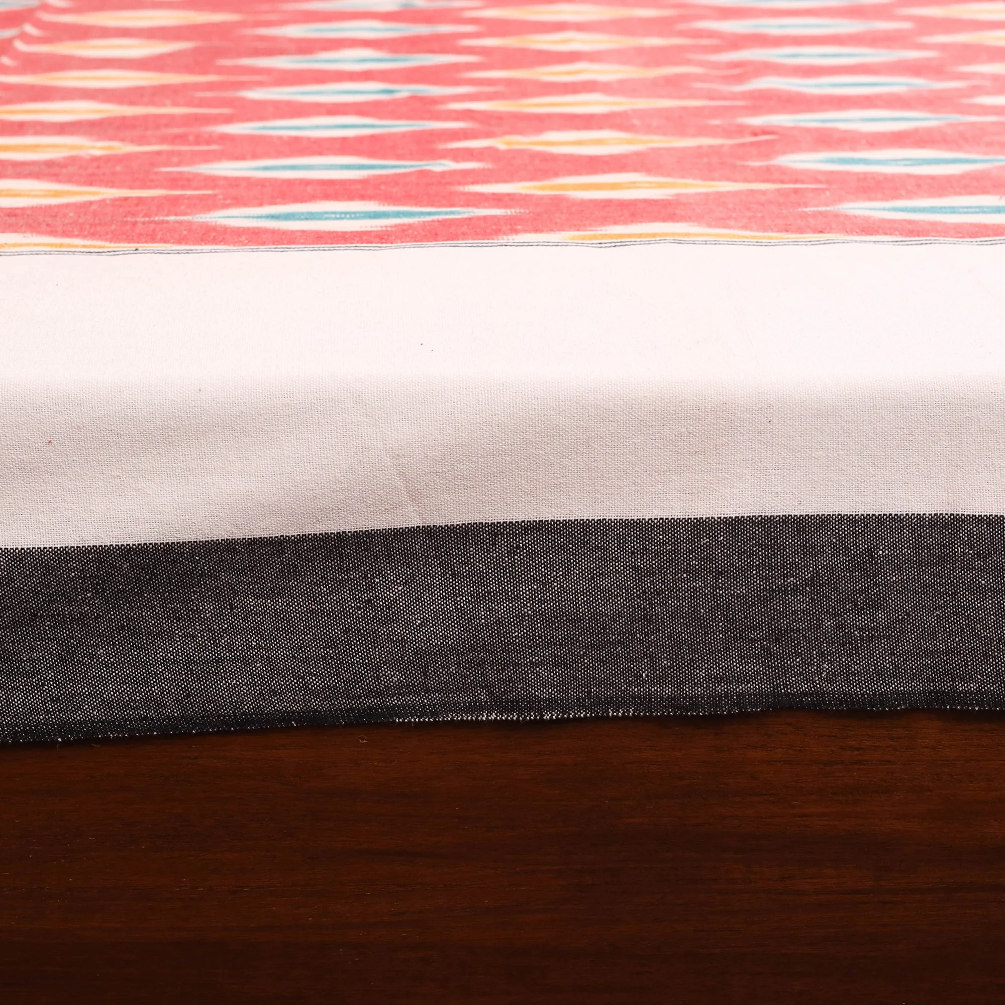 Red - Handloom Cotton Pochampally Ikat Double Bedsheet Set (108 x 90 in) 17 - Image 5
